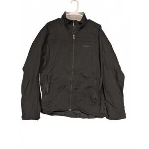 Patagonia Lightweight Full-Zip Jacket Mens Large Black Nylon Water Resistant